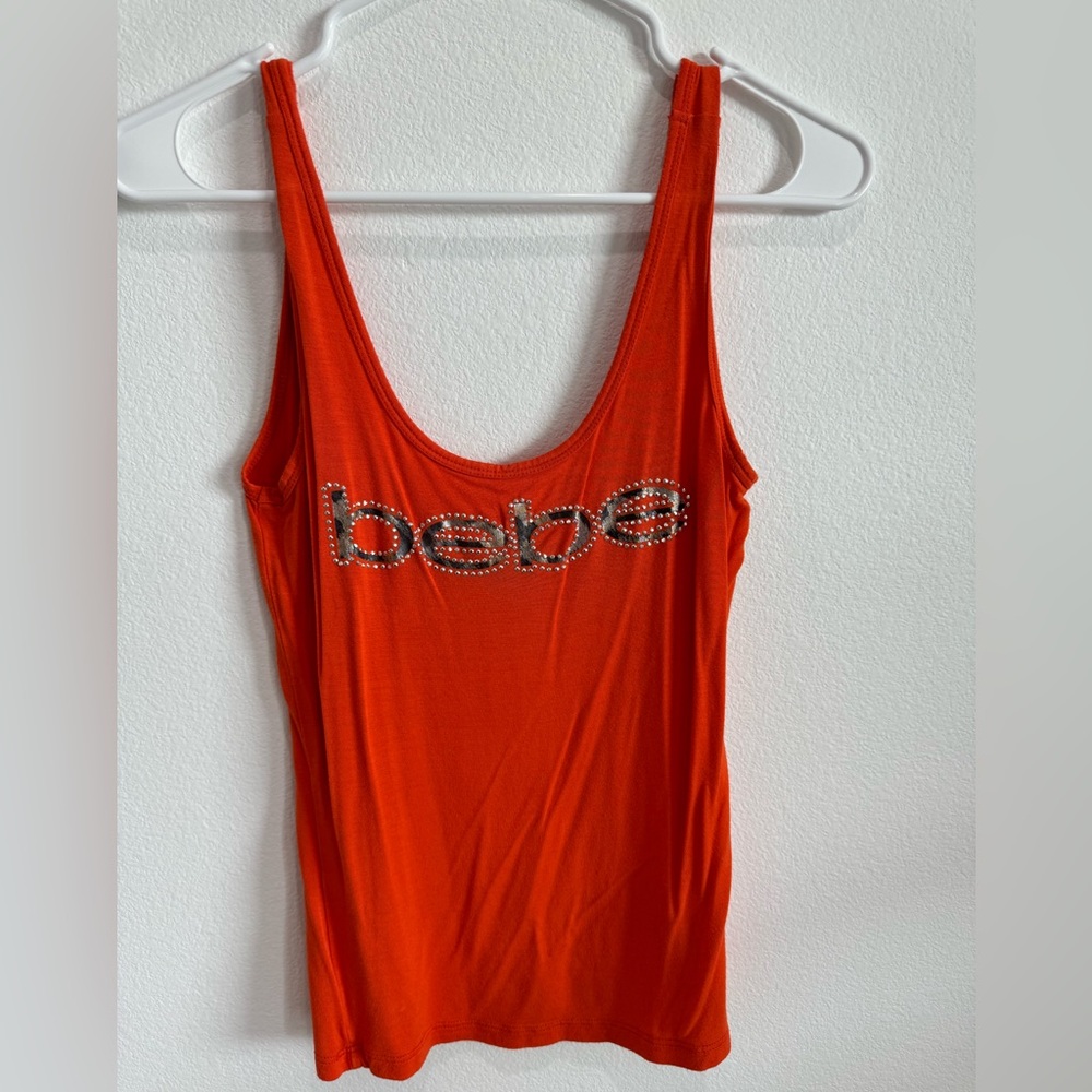 BEBE tank top color orange size small